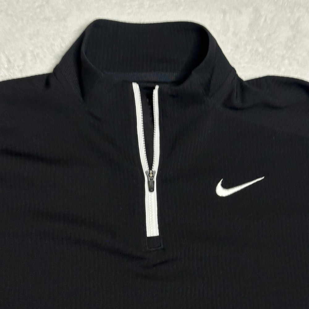 Nike Dri-FIT Womens Small Black Quarter Zip Long Sleeve Athletic Pullover Top - Picture 2 of 7
